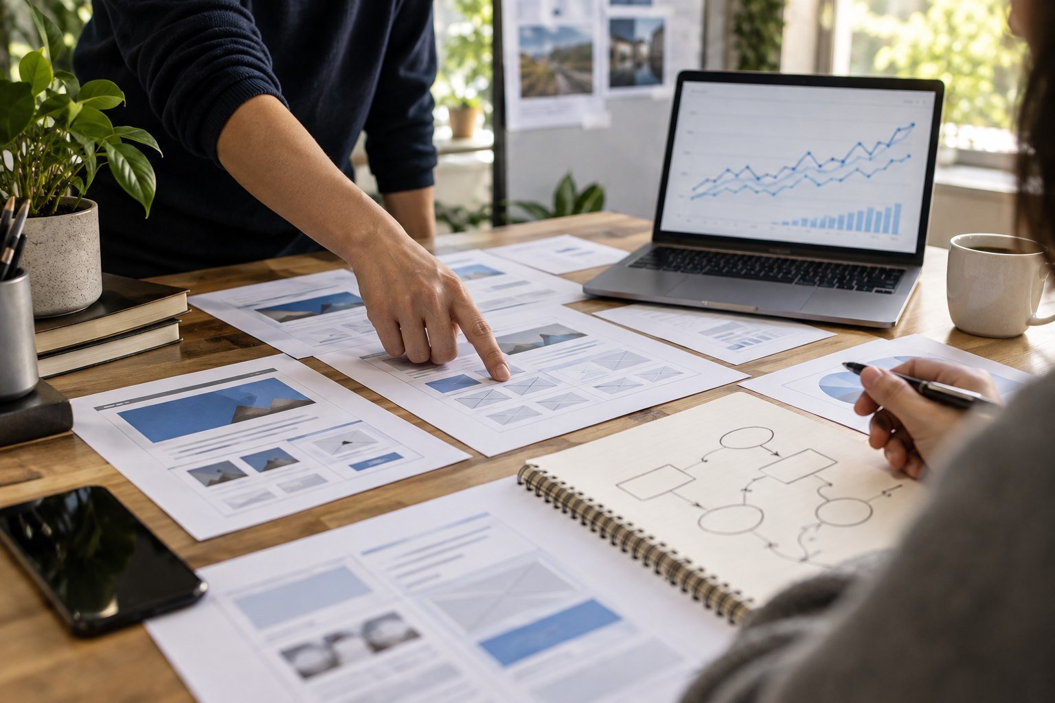 Team planning website pages and search performance